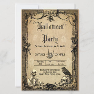 Vintage Goth Halloween Spooky Custom Invitation
