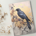 Vintage Goth Raven Gold Roses Watercolor Tissue Paper<br><div class="desc">This design may be personalized by choosing the Edit Design option. You may also transfer onto other items. Contact me at colorflowcreations@gmail.com or use the chat option at the top of the page if you wish to have this design on another product or need assistance. See more of my designs...</div>