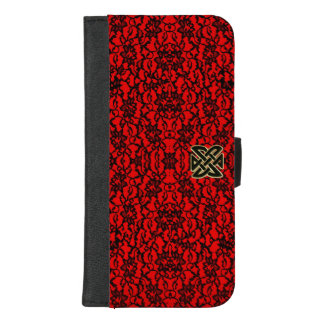 Vintage Goth Red with Black Lace Wallet Phone Case