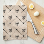 Vintage Goth Skulls Grid  Kitchen Towel<br><div class="desc">Kitchen towel features vintage skulls in grid pattern on distressed background - perfect for Halloween or a Goth theme year-round</div>