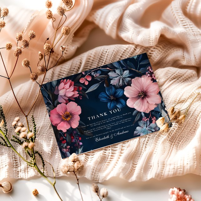 Vintage Goth Wedding Aesthetic Thank You Card (Creator Uploaded)