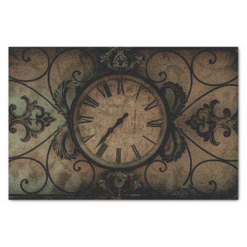Vintage Gothic Antique Wall Clock Steampunk Tissue Paper