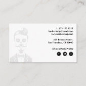 Vintage Gothic Barber Shop Skull Social media icon Business Card (Back)