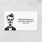 Vintage Gothic Barber Shop Skull Social media icon Business Card (Front)