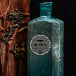 Vintage Gothic Bat Wing Oil Custom Halloween Sticker