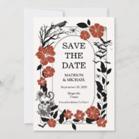 Vintage Gothic Black And Burgundy Wedding 