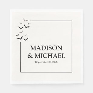 Vintage Gothic Black Bat Wedding Napkins