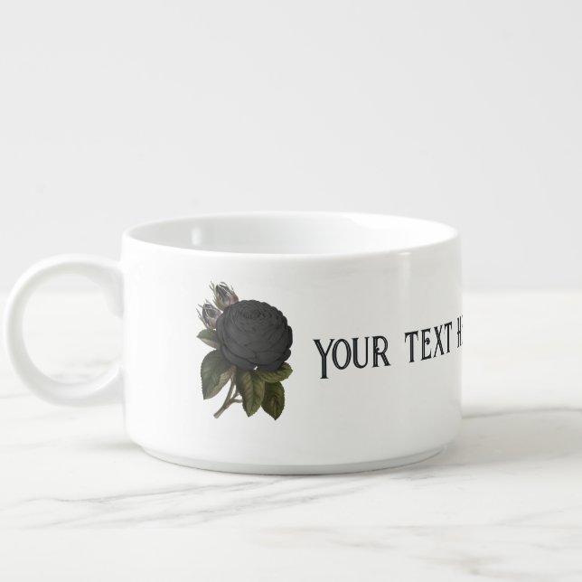 Vintage Gothic Black Roses Bowl (Right)