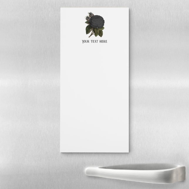 Vintage Gothic Black Roses Magnetic Notepad (In Situ)