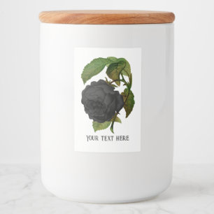 Vintage Gothic Black Roses Personalized Food Label