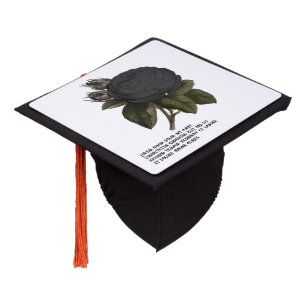 Vintage Gothic Black Roses Personalized Graduation Cap Topper