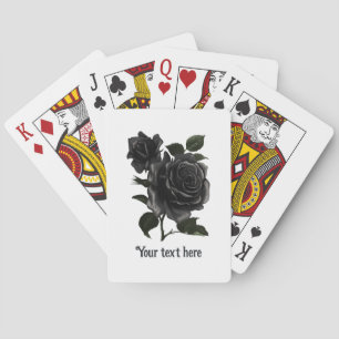 Vintage Gothic Black Roses Personalized Poker Cards