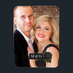Vintage Gothic Black Roses Wedding Monogram Magnet<br><div class="desc">Vintage gothic wedding photo magnet featuring a black roses.</div>