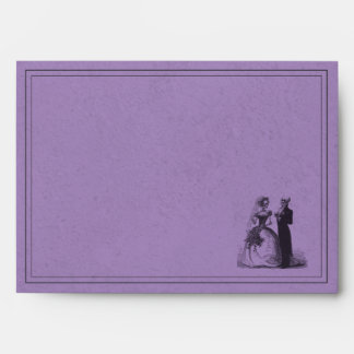 Vintage Gothic Black Toile Purple Wedding Envelope