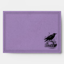 Vintage Gothic Black Toile Raven Purple Wedding