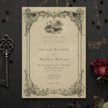 Vintage Gothic Black Toile Tan Skull Wedding Invitation<br><div class="desc">Announce your special day with this elegant vintage gothic ornate frame design with a vintage cemetery scene with a skull. This unique aged parchment style wedding invite is perfect for couples seeking a sophisticated, classic, or dark aesthetic for their memorable celebration. Fully customizable, it sets a dramatic, vintage aesthetic and...</div>