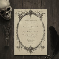 Vintage Gothic Black Toile Tan Wedding