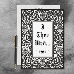 Vintage Gothic Black & White Roycroft Frame Invitation