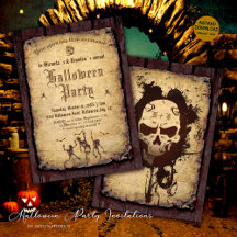 Vintage Gothic Bloddy Scull Halloween Party