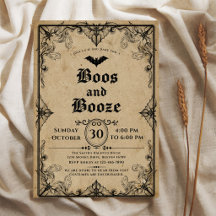 Vintage Gothic Boos and Booze Halloween