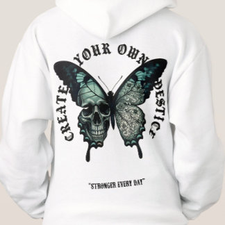 Vintage Gothic Butterfly Skull Streetwear Hoodie