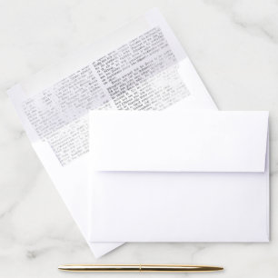 Vintage Gothic Calligraphy Envelope Liner
