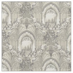 Vintage Gothic Castle Pattern Fabric