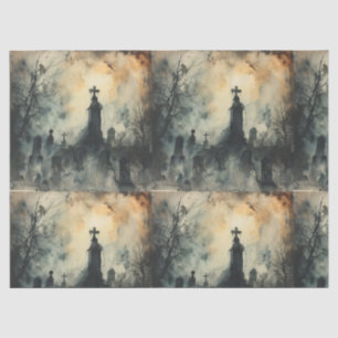 Vintage Gothic Cemetery Decoupage Tissue Paper