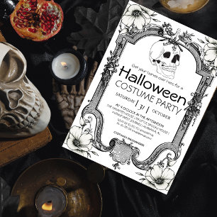 Vintage Gothic Classic Halloween Costume Party Invitation