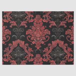 Vintage Gothic Damask Red & Black Decoupage Tissue Paper