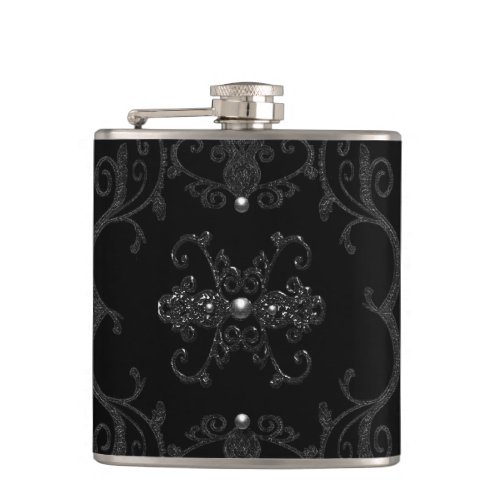 Vintage Gothic Elegance Jewels Flask