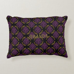 Vintage Gothic Floral Accent Pillow