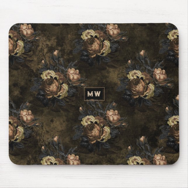 Vintage Gothic Floral Mouse Pad (Front)