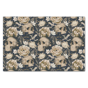 Vintage Gothic Floral Skulls Peonies Butterflies Tissue Paper