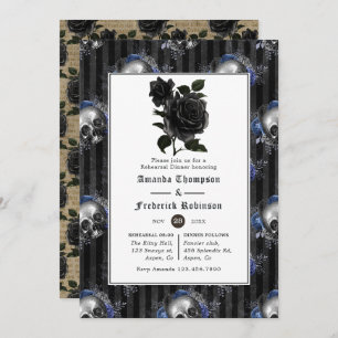 Vintage Gothic Floral Wedding Rehearsal Dinner Invitation