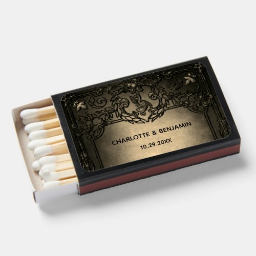 Vintage Gothic Frame Wedding Favors Matchboxes