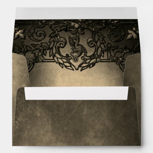 Vintage Gothic Frame Wedding Invitation Envelope