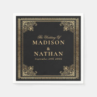 Vintage Gothic Gold Victorian Wedding Invitation