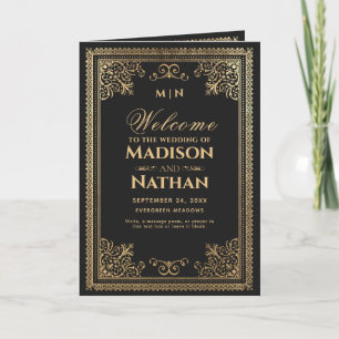 Vintage Gothic Gold Victorian Wedding Program