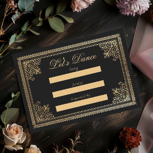 Vintage Gothic Gold Victorian Wedding Song Request Enclosure Card
