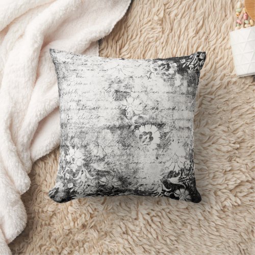 Vintage Gothic Grunge Distressed Shabby Throw Pill Throw Pillow