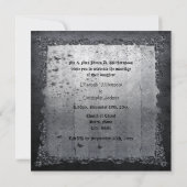 Vintage Gothic Grunge Linen Wedding Invites (Back)