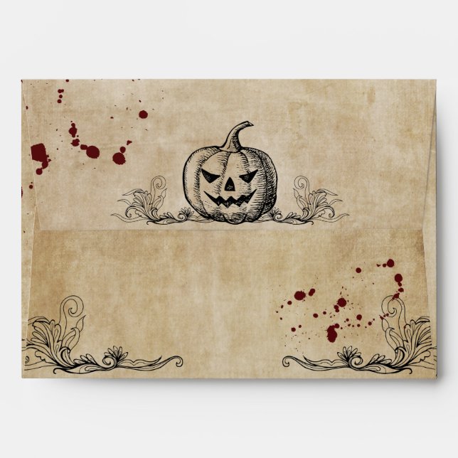 Vintage Gothic Halloween Envelope (Back (Top Flap))