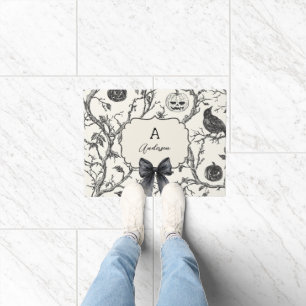 Vintage Gothic Halloween Family Name & Monogram Doormat