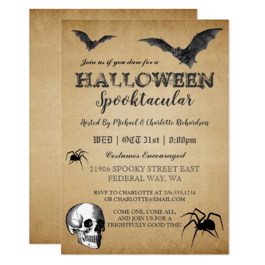 Vintage Gothic Halloween Party Invitation | Zazzle.com