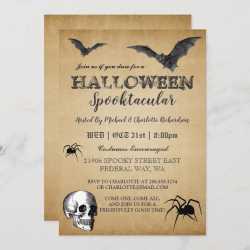 Vintage Gothic Halloween Party Invitation