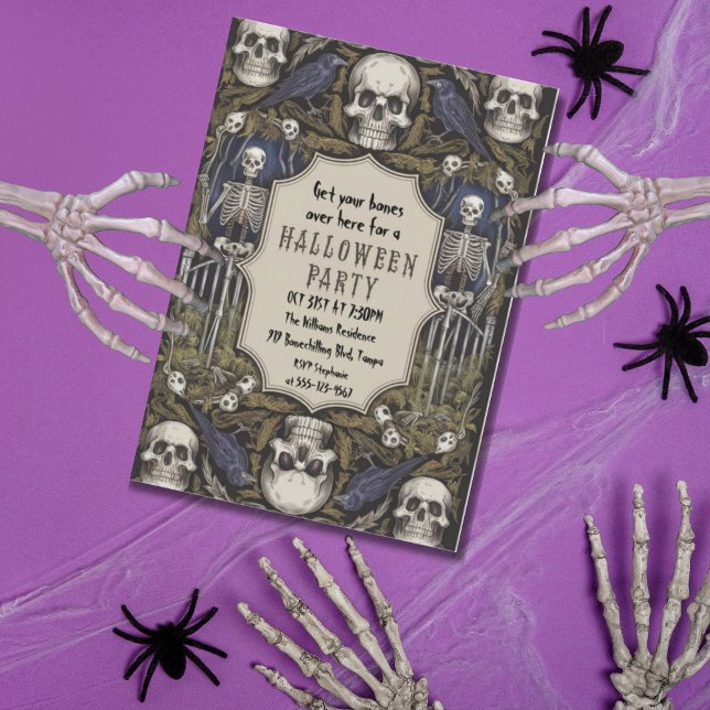 Vintage Gothic Halloween Party Invitation (Gothic Halloween Invitation)