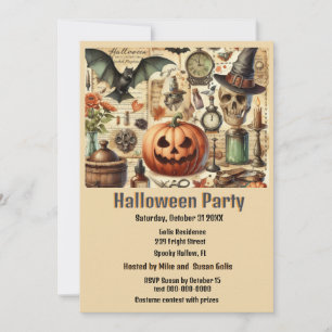 Vintage Gothic Halloween Party Invitation