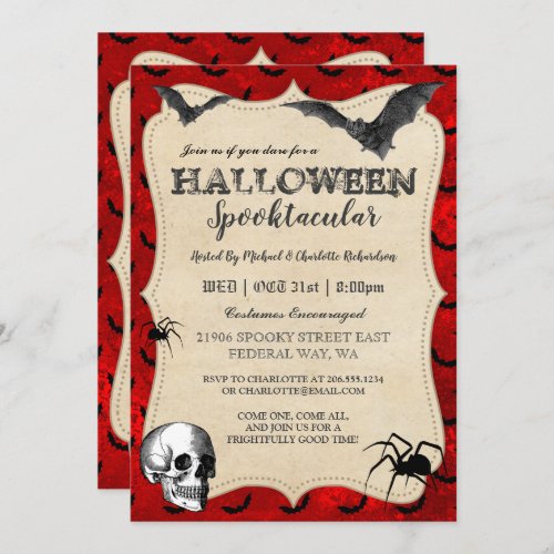 Vintage Gothic Halloween Party Invitation