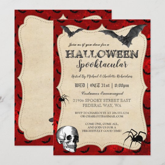 Vintage Gothic Halloween Party Invitation | Zazzle.com